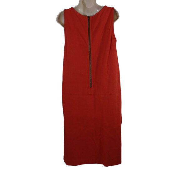 Talbots Rust Sleeveless Sheath Dress Women Size 6 Pockets Exposed Zipper Closure - Picture 3 of 9